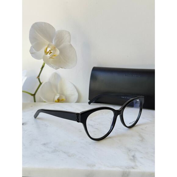 Copied - NEW Saint Laurent SL M34 Clear Silver Cat Eye Frames - Picture 3 of 7